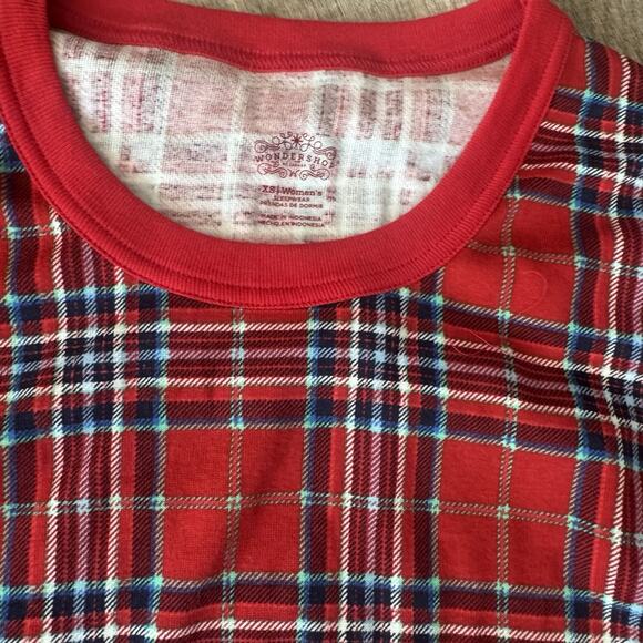 Wondershop PJ Pajama Long Sleeve Shirt size XS extra small - Red/Plaid - NEW - Picture 3 of 8